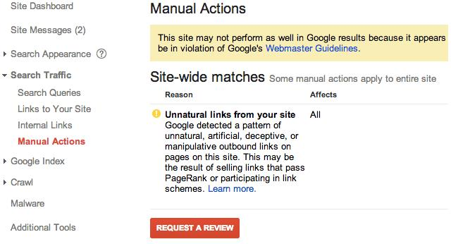 Google manual action