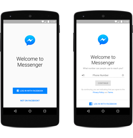 Facebook Messenger log in