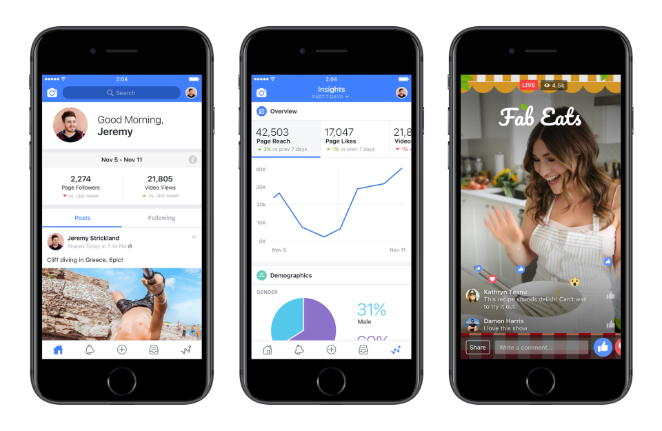 Facebook Creator Studio app