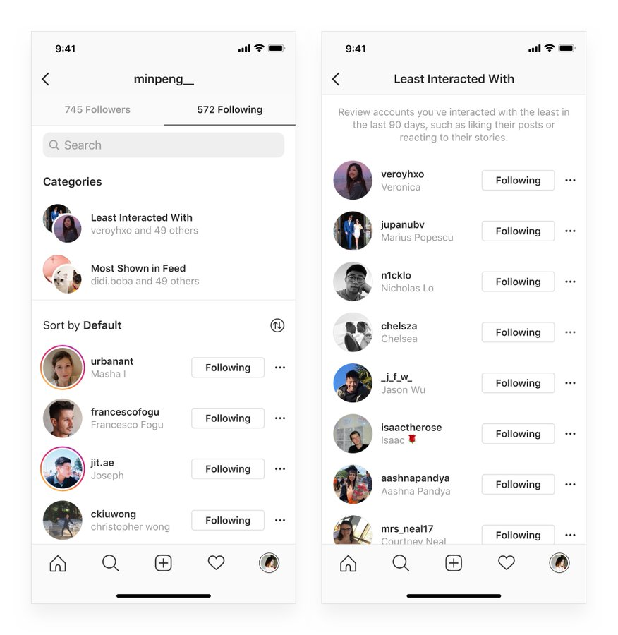 Clean Up Instagram Following Instagram Now Allows Users To Clean Up Following List Efficiently With Filters Flipweb