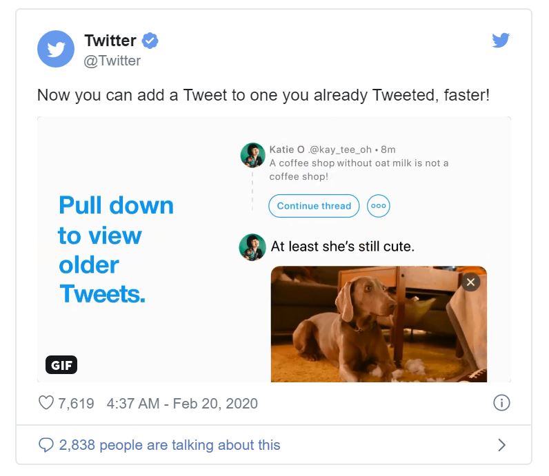 Twitter add to thread button