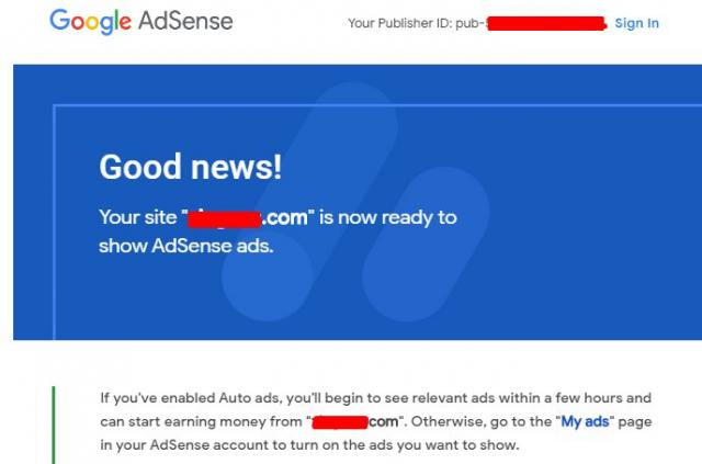 Google AdSense approval