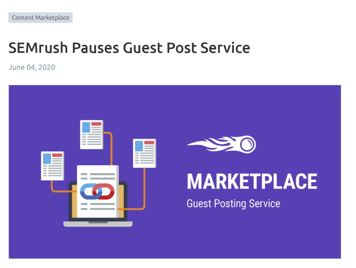 SEMRush pauses guest post service