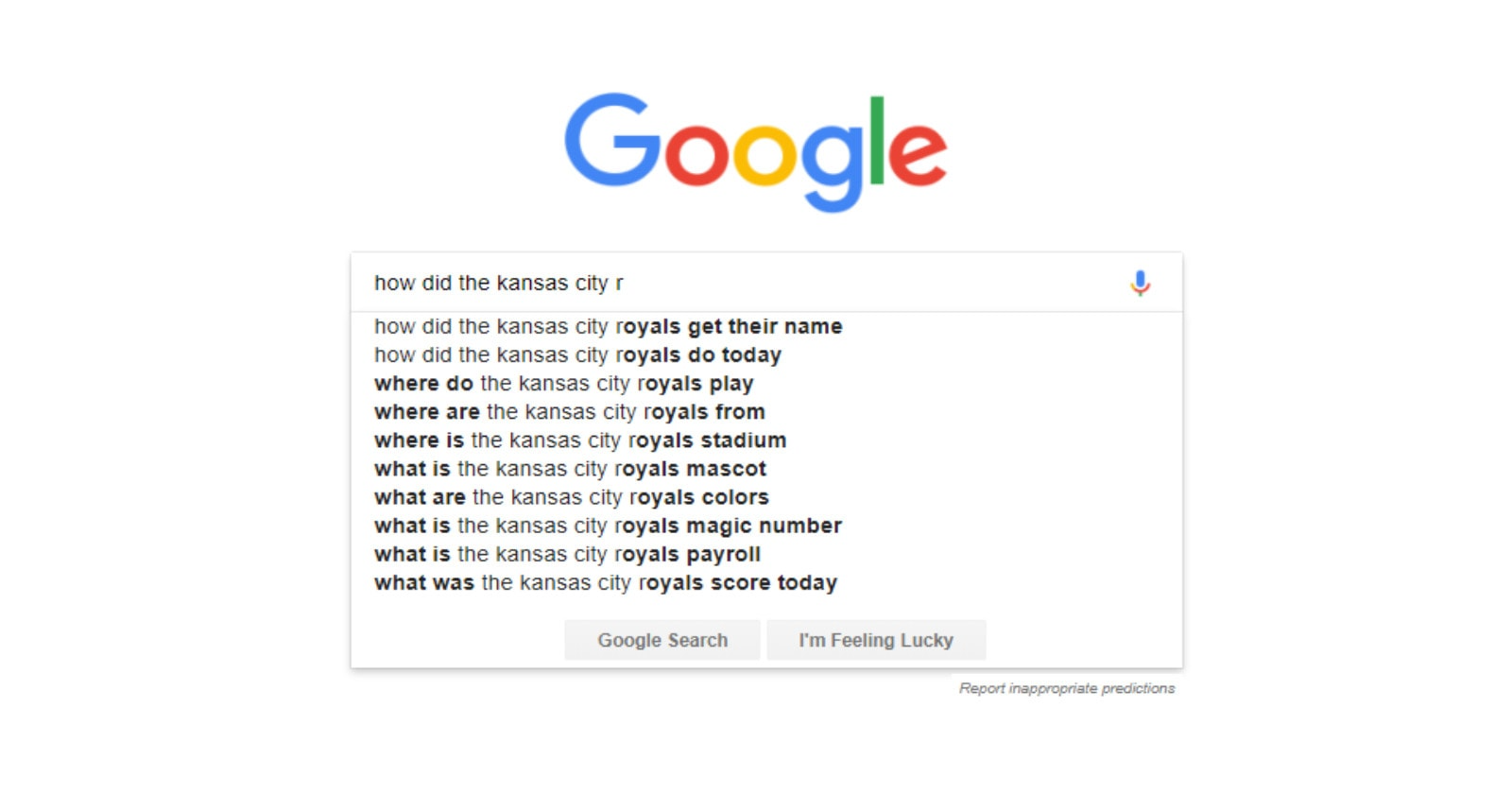 Google autocomplete